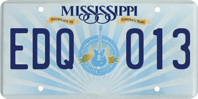 MS license plate EDQ013