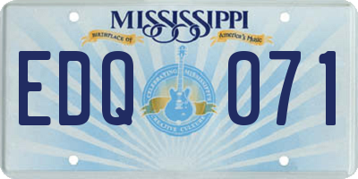 MS license plate EDQ071