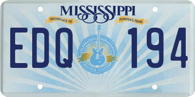 MS license plate EDQ194