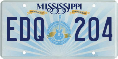 MS license plate EDQ204