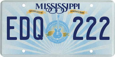 MS license plate EDQ222