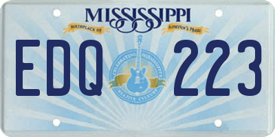 MS license plate EDQ223
