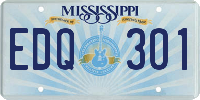 MS license plate EDQ301