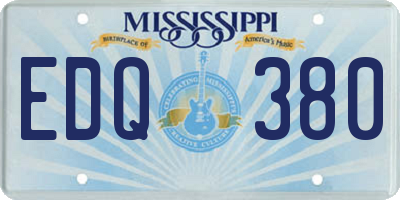 MS license plate EDQ380