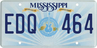 MS license plate EDQ464