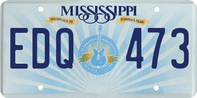 MS license plate EDQ473