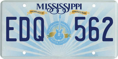 MS license plate EDQ562