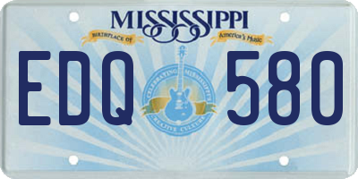 MS license plate EDQ580