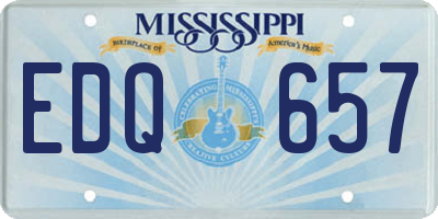 MS license plate EDQ657