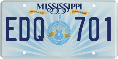 MS license plate EDQ701