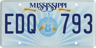 MS license plate EDQ793