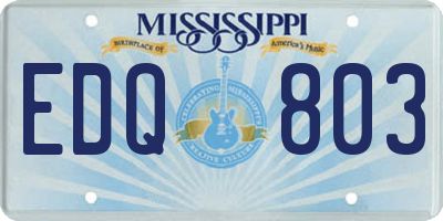 MS license plate EDQ803