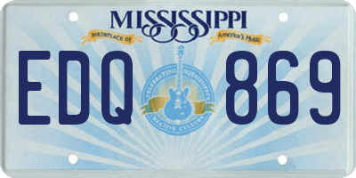 MS license plate EDQ869