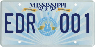 MS license plate EDR001