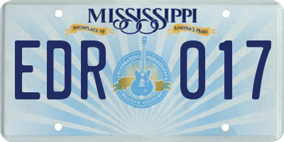 MS license plate EDR017