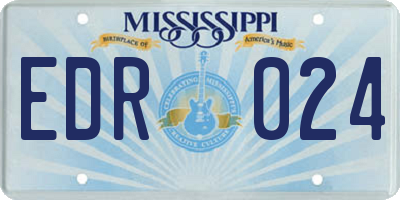 MS license plate EDR024