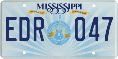 MS license plate EDR047