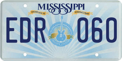 MS license plate EDR060