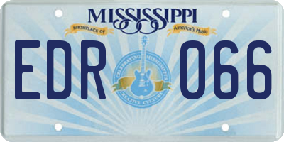 MS license plate EDR066