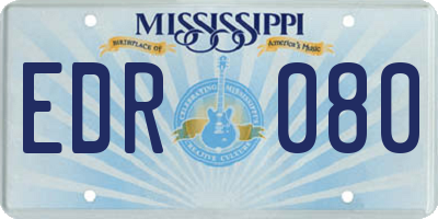 MS license plate EDR080