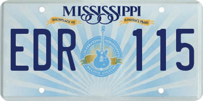 MS license plate EDR115