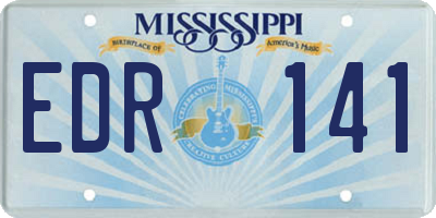 MS license plate EDR141