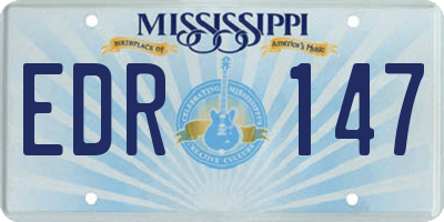 MS license plate EDR147