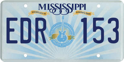 MS license plate EDR153