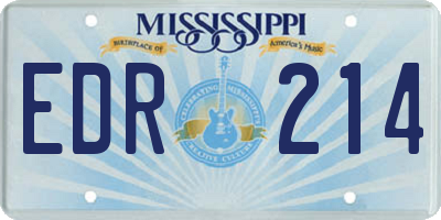MS license plate EDR214