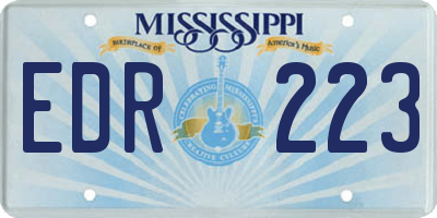 MS license plate EDR223