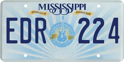 MS license plate EDR224