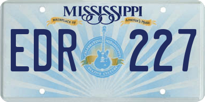 MS license plate EDR227