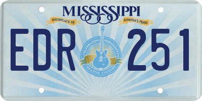 MS license plate EDR251