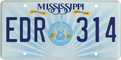 MS license plate EDR314