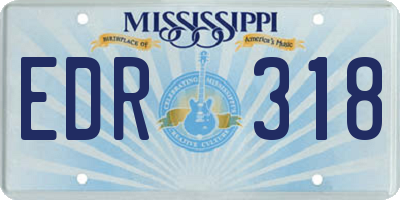 MS license plate EDR318