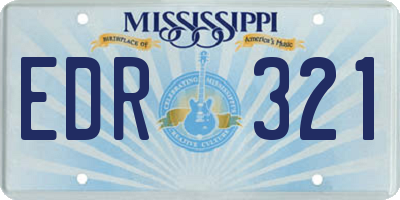 MS license plate EDR321