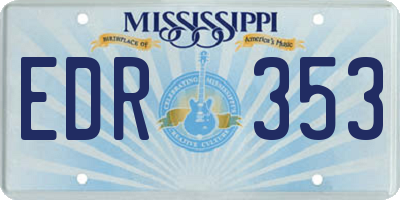 MS license plate EDR353