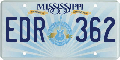 MS license plate EDR362