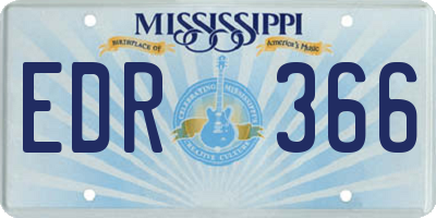 MS license plate EDR366