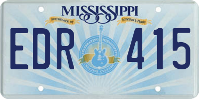 MS license plate EDR415