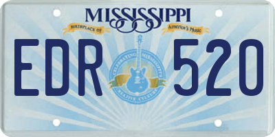 MS license plate EDR520