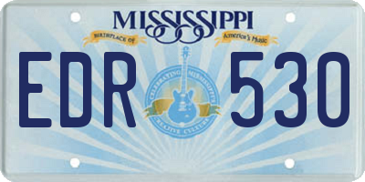 MS license plate EDR530