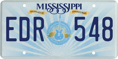 MS license plate EDR548