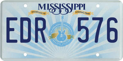 MS license plate EDR576