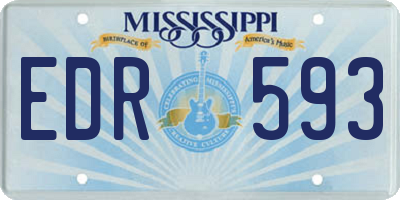 MS license plate EDR593