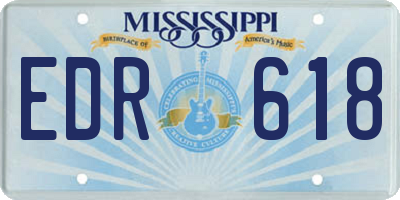 MS license plate EDR618