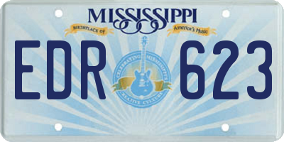 MS license plate EDR623