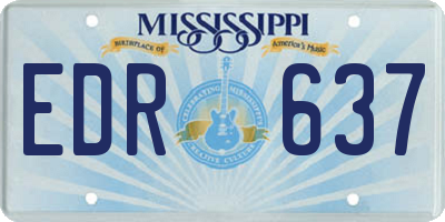 MS license plate EDR637