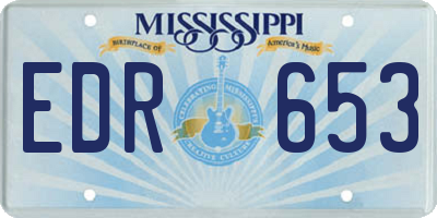 MS license plate EDR653