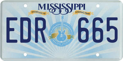 MS license plate EDR665